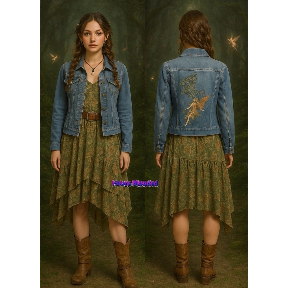 Vanilla Star Jacket Fairycore Embroidered Studded Bling Jean Denim Fairy y2k M